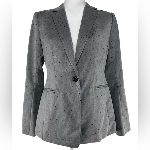 BANANA REPUBLIC / Gray & Black Polka dot Blazer / Size 4 - Picture 2 of 14